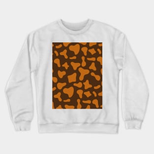 Choco Brown Caramel Cow Print Pattern Crewneck Sweatshirt